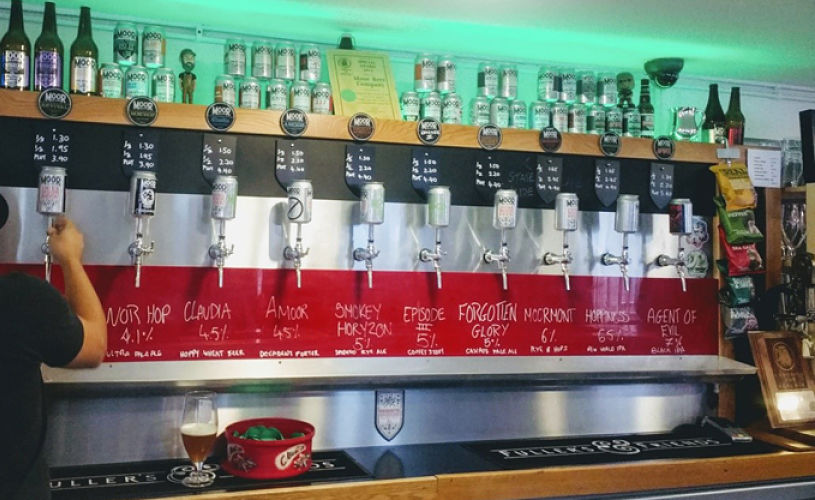 The tap room at Moor Beer in Bristol